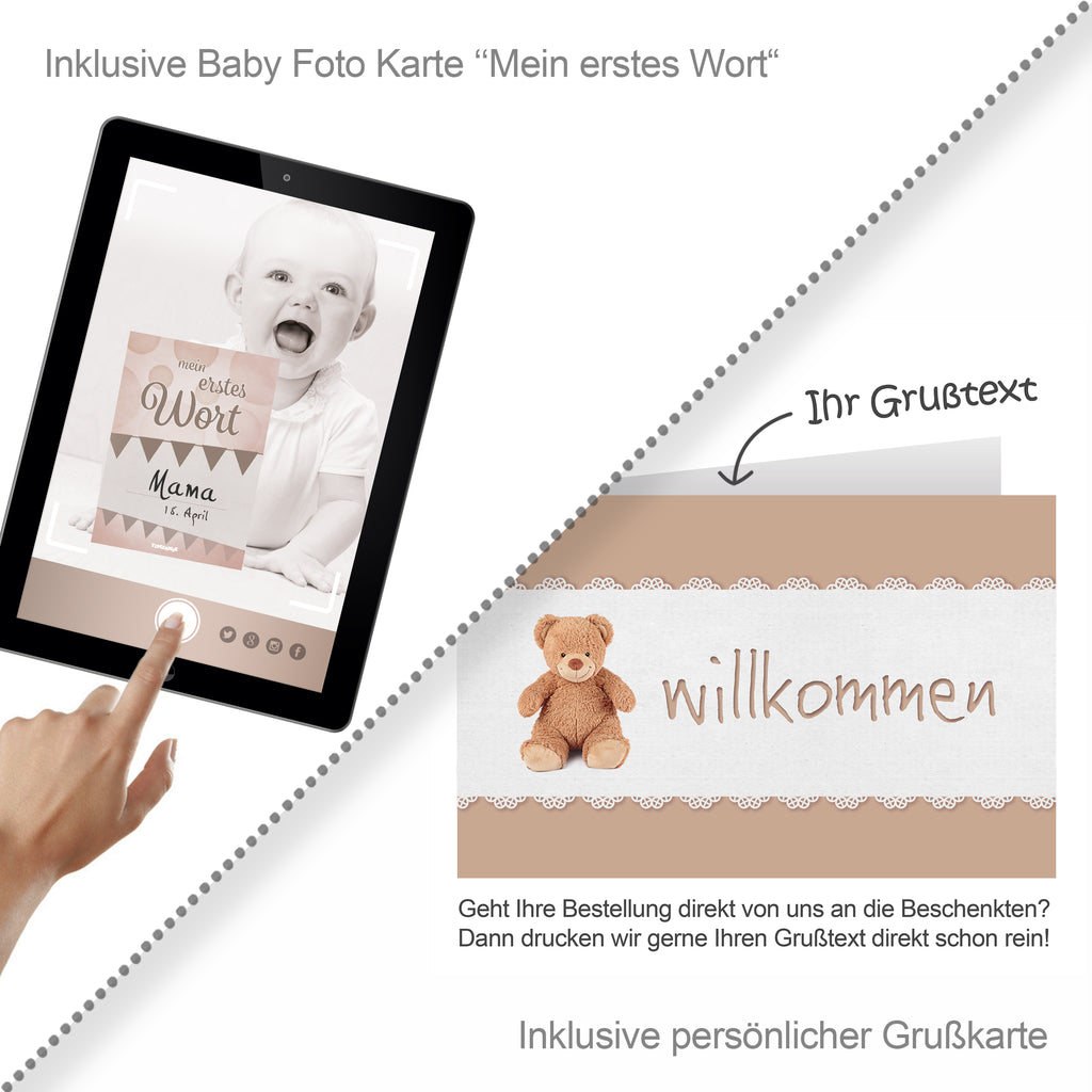 Windeltorte mit Warmies® Hunde Zwillinge | neutral