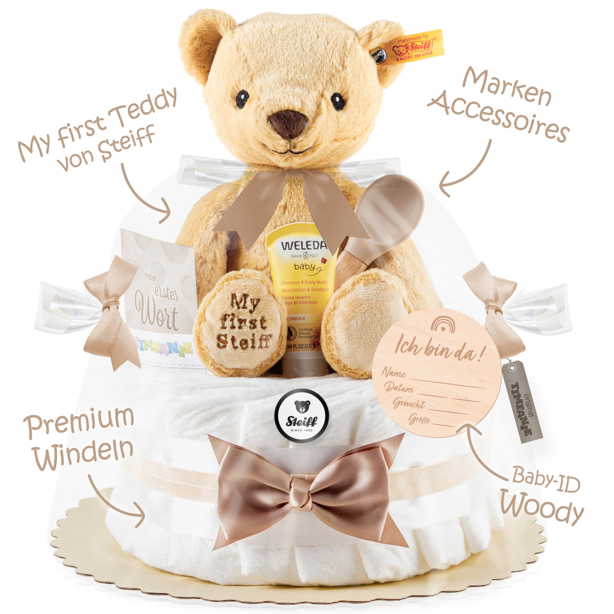 Windeltorte My first Steiff® Teddy | neutral