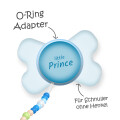 Adapter für Schnuller & Kette | Silikon O-Ring | baby-blau