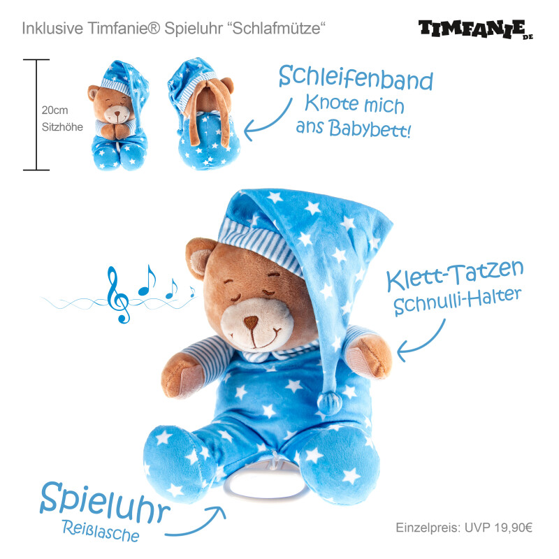 Timfanie® Baby Spieluhr Schlafmütze | blau
