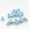 5x Holzperle 8mm mit 3mm Bohrung, Farbe babyblau