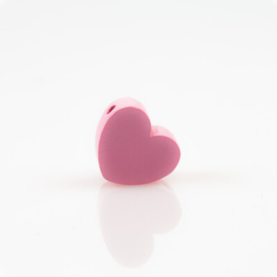 Holzperle Motiv Herz babyrosa (Bohrung waagerecht 3mm...