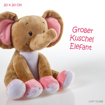 Windeltorte | Kuschel Elefant | rosa | 0-8 Monate