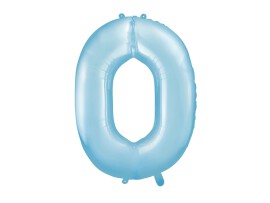 Folienballon XXL Zahlenballon hellblau (Zahl Null)